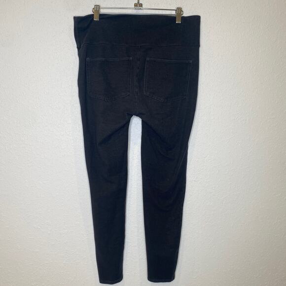Spanx Black Gray Jeggings EUC Sz 1X Stretchy High Rise Cotton Polyester - Picture 4 of 15